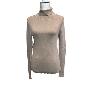T Tahari Women's Turtleneck Sweater‎ - Soft Beige size small